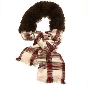 Emanuel Geraldo Faux Fur Plaid Scarf